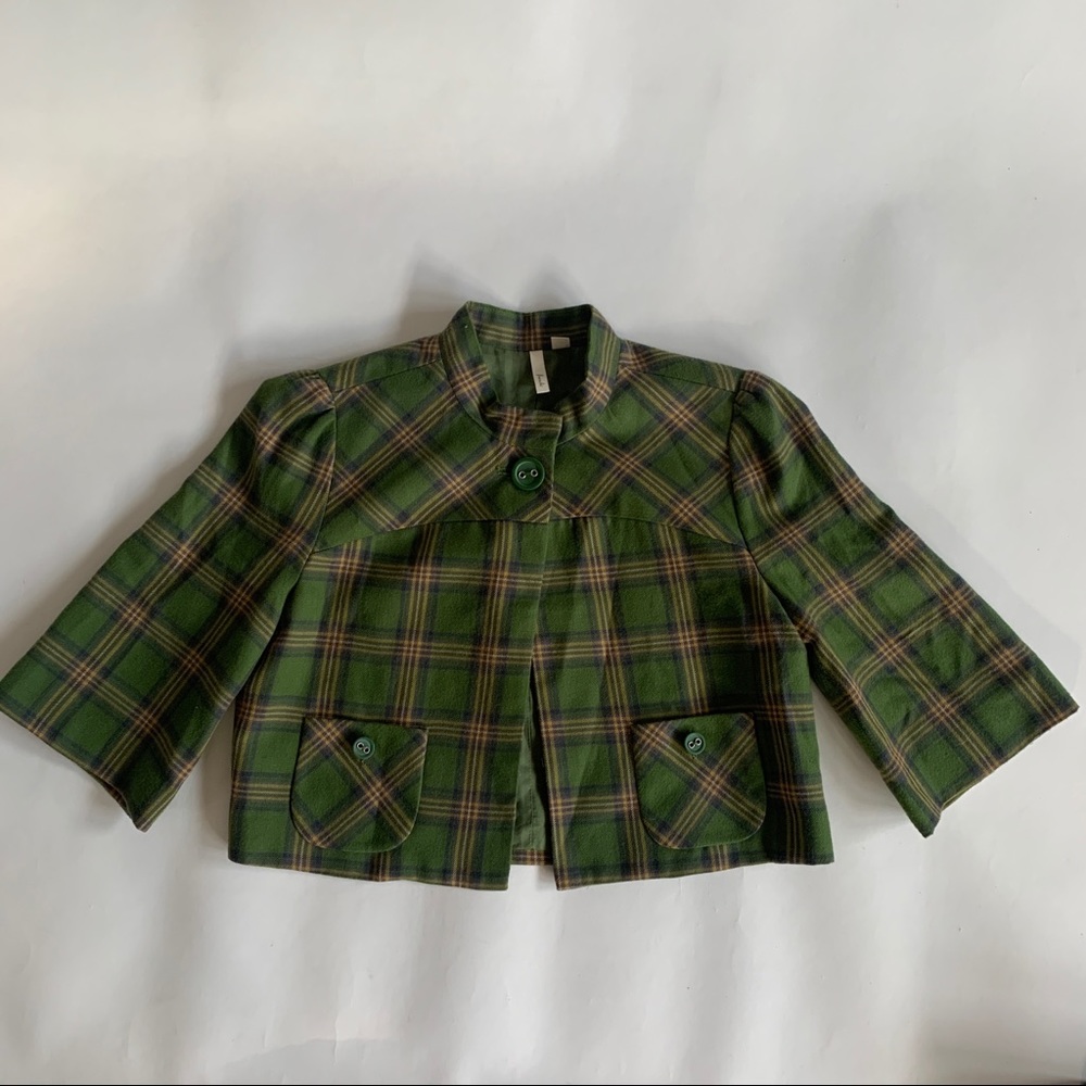 Plaid cropped jacket